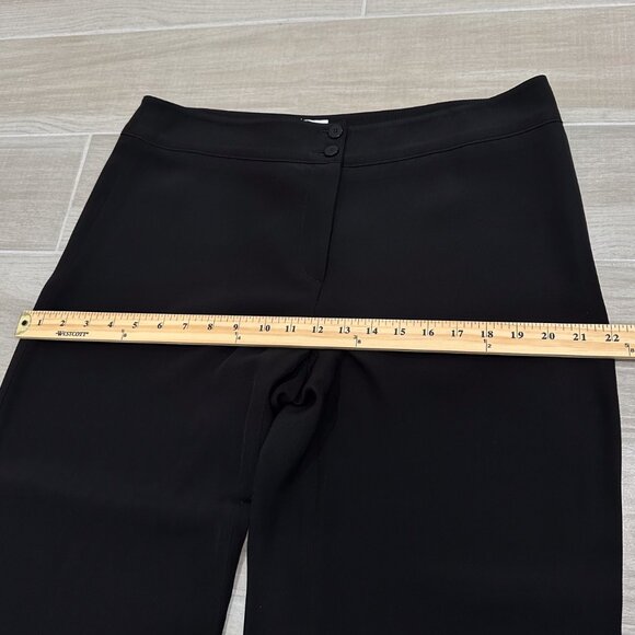 Armani Collezioni Mid Rise Wide Leg Silk Blend Trouser Pants in Black Size 12 - Picture 12 of 16